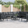 vidaXL Garten-Sofa-Set, 13-teilig, anthrazitfarbenes Stahl-Lounge-Set mit Tisch für den Außenbereich.