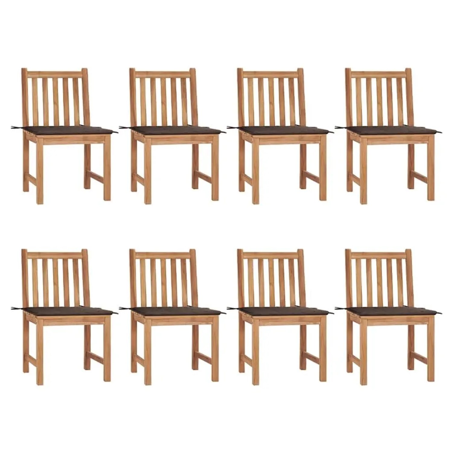 vidaXL Gartenstühle 8 Stk mit Kissen Massivholz Teak 3073150 günstig online kaufen