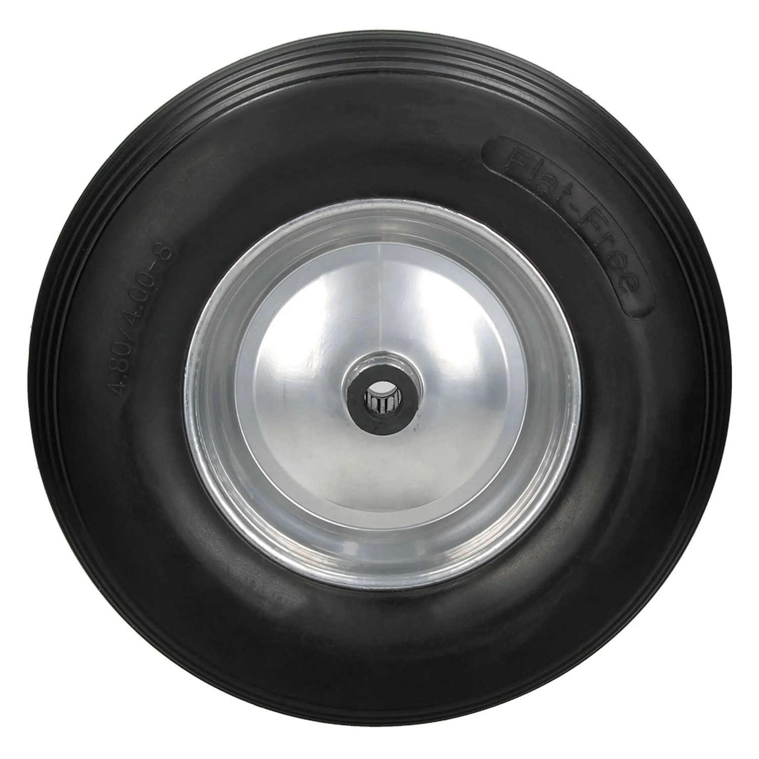 Schubkarrenrad 4er Set, PU Gummi, Ø 390mm, schwarz, mit Achse.