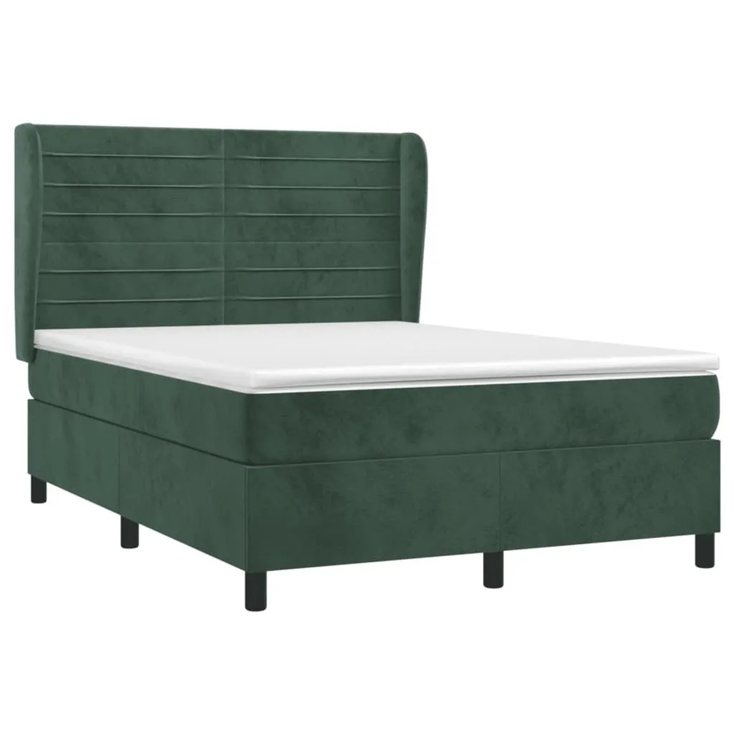 vidaXL Boxspringbett mit Matratze Dunkelgrün 140x190 cm Samt 3129270 günstig online kaufen