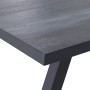 Detailansicht: Rechteckiger Siena Garden Gartentisch Tirana in Wood Grey mit Keramik-Tischplatte und Aluminiumgestell.