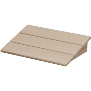 Eilo Sauna Kopfkeil aus hellem Holz für entspanntes Liegen in der Sauna.