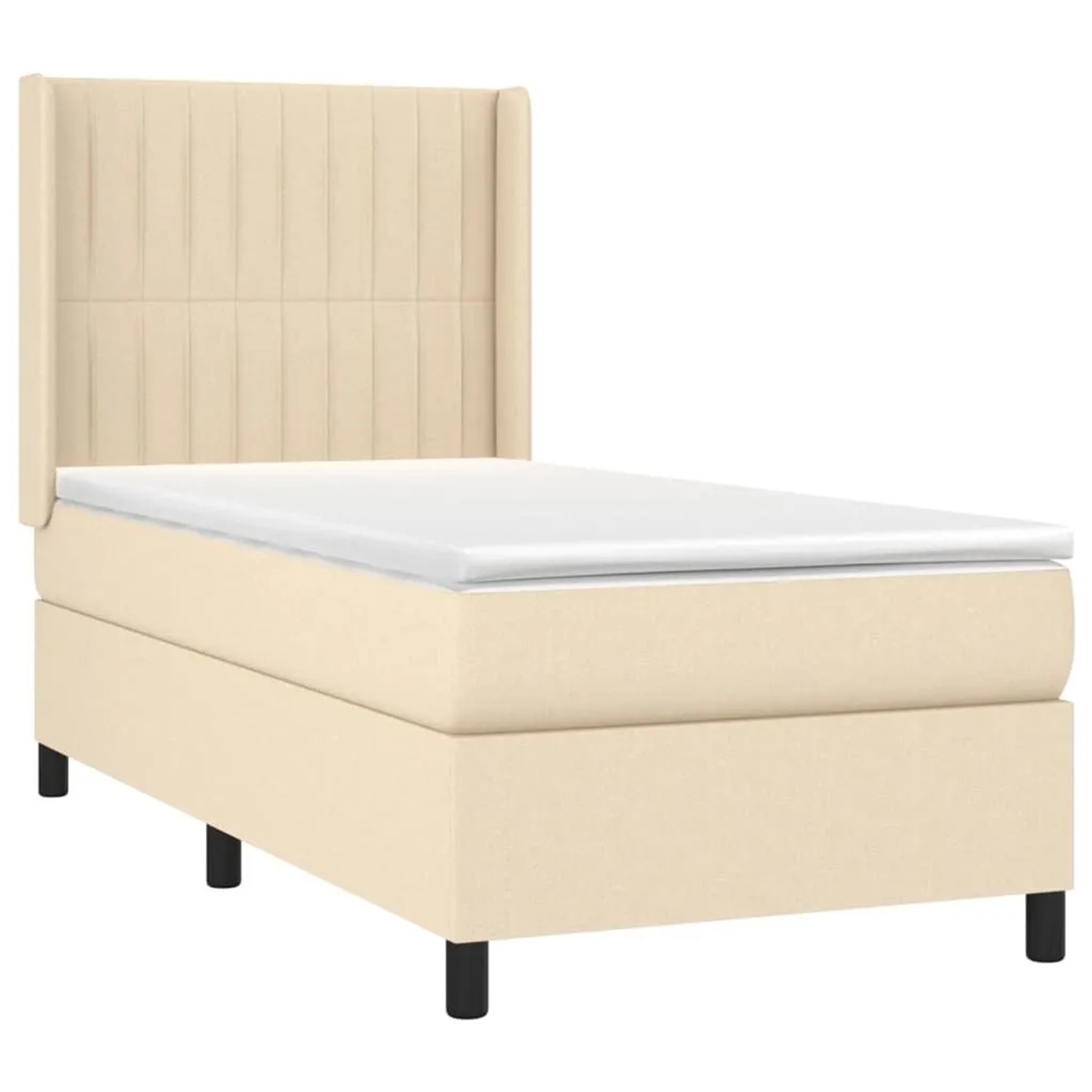 vidaXL Boxspringbett mit Matratze & LED Creme 90x190 cm Stoff 3138442 günstig online kaufen