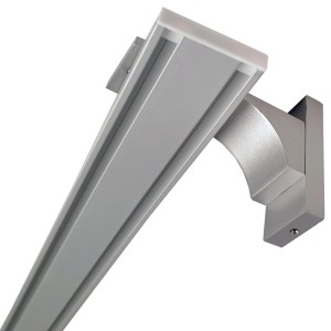 Bestlivings Wandträger für Gardinenschiene, Aluminium, silber, 1-2 Lauf