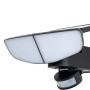 Schwarze Lindby LED Solar-Wandleuchte Naelin mit Bewegungsmelder, 2-flammig, dimmbar.