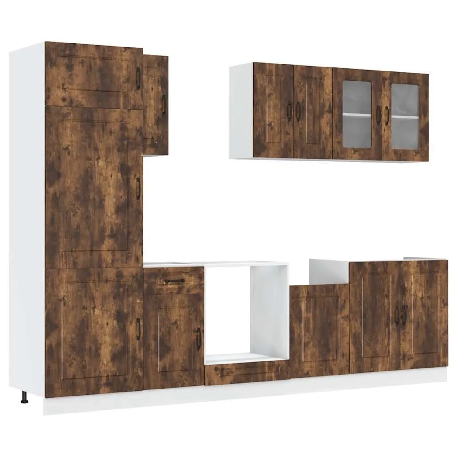 vidaXL 8 Tlg Küchenschrank-Set Kalmar Räuchereiche Holzwerkstoff 3314796 günstig online kaufen