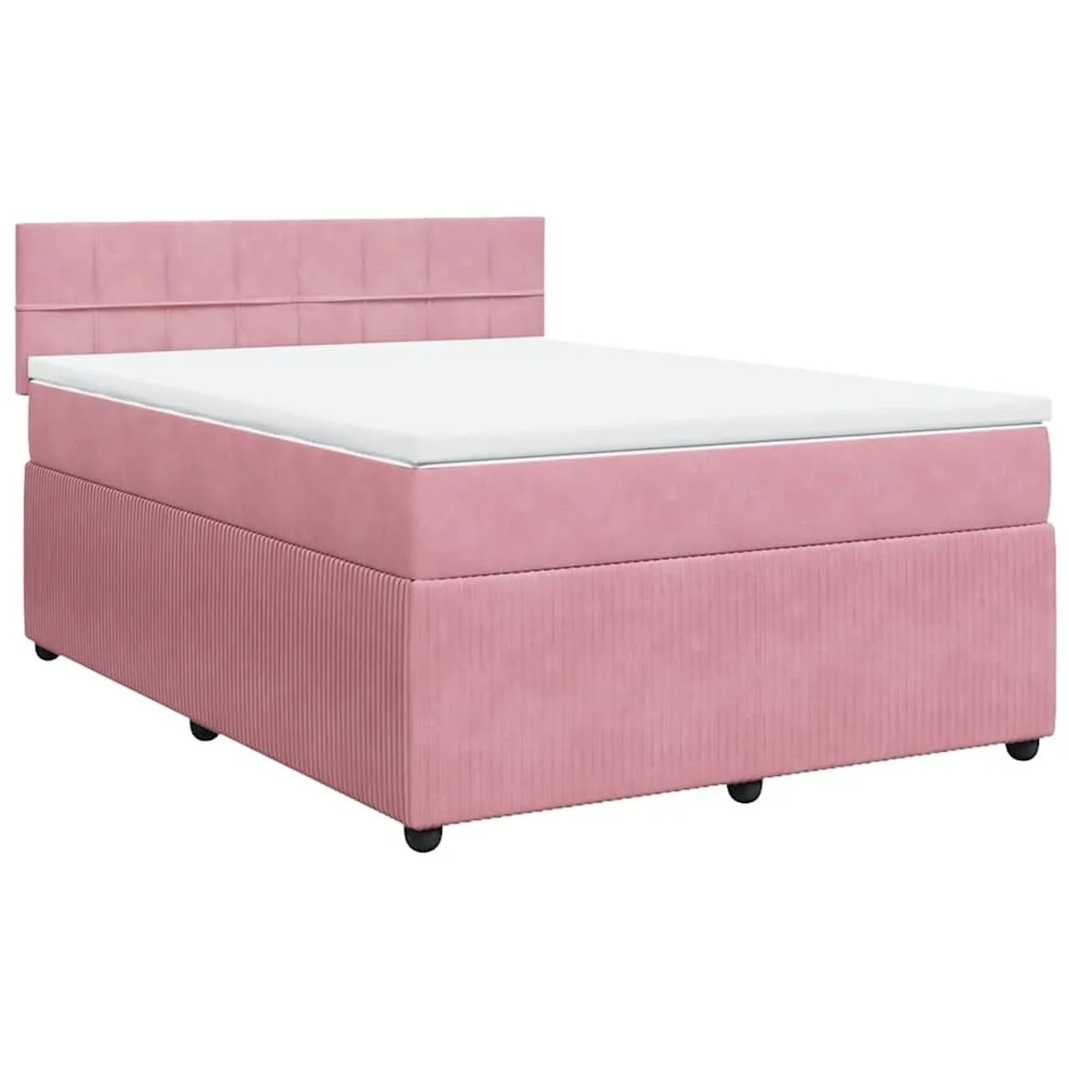 vidaXL Boxspringbett mit Matratze Rosa 140x200 cm Samt 3287763 günstig online kaufen