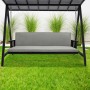 Beautissu Loft HS Hollywoodschaukelauflage in Hellgrau. Bequemes Sitz- und Rückenpolster für Gartenschaukeln.