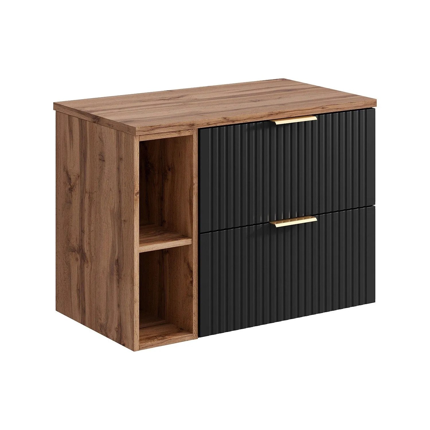Vente-unique Waschbeckenunterschrank Zevara Schwarz 80 cm