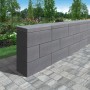 Diephaus Mauerstein Patea Basalt mit Glimmer, graue Gartenmauer im Außenbereich.
