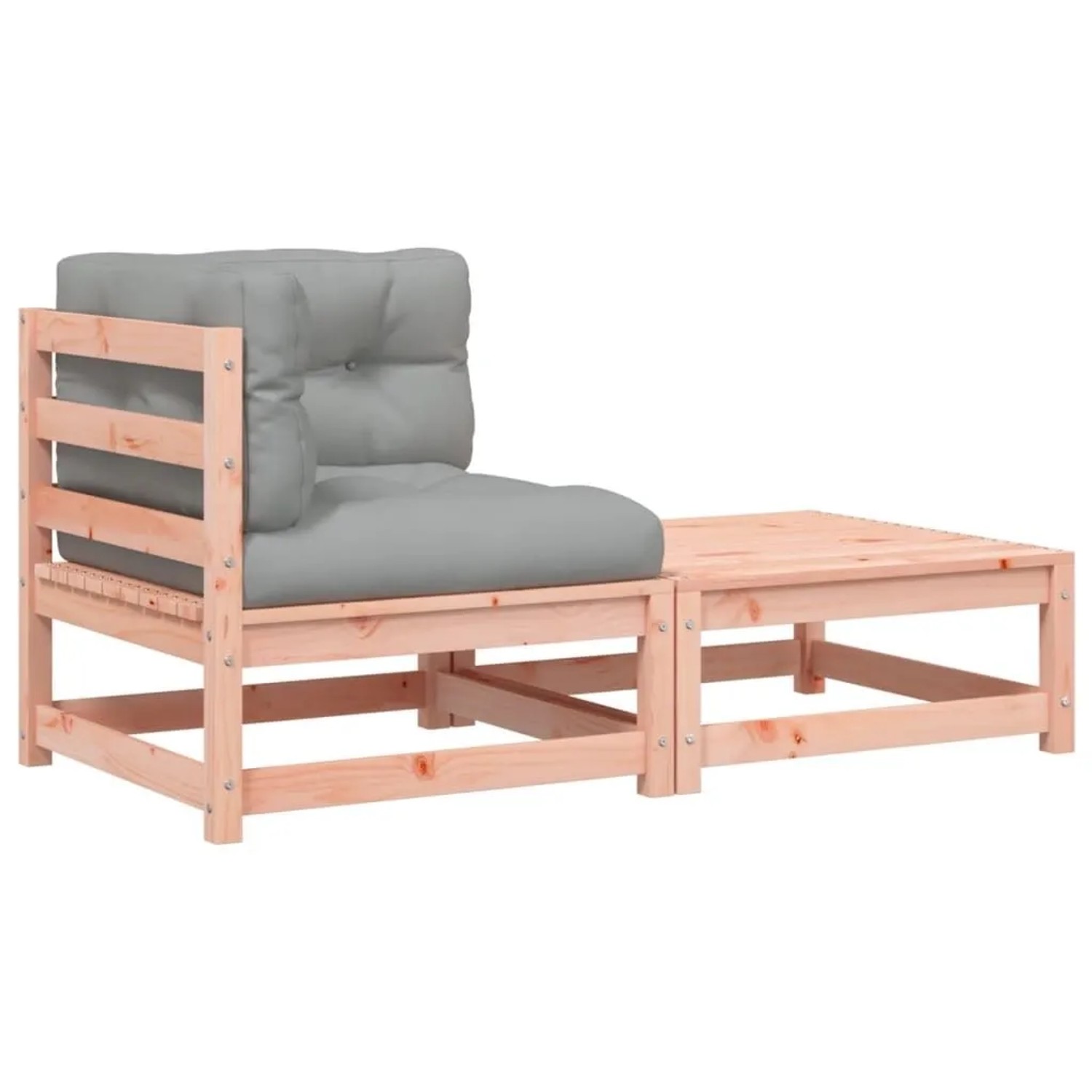 vidaXL Garten-Ecksofa mit Kissen und Hocker 838115