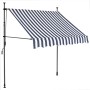 vidaXL Einziehbare Markise Handbetrieben mit LED 100 cm Blau und Weiß 145841_2