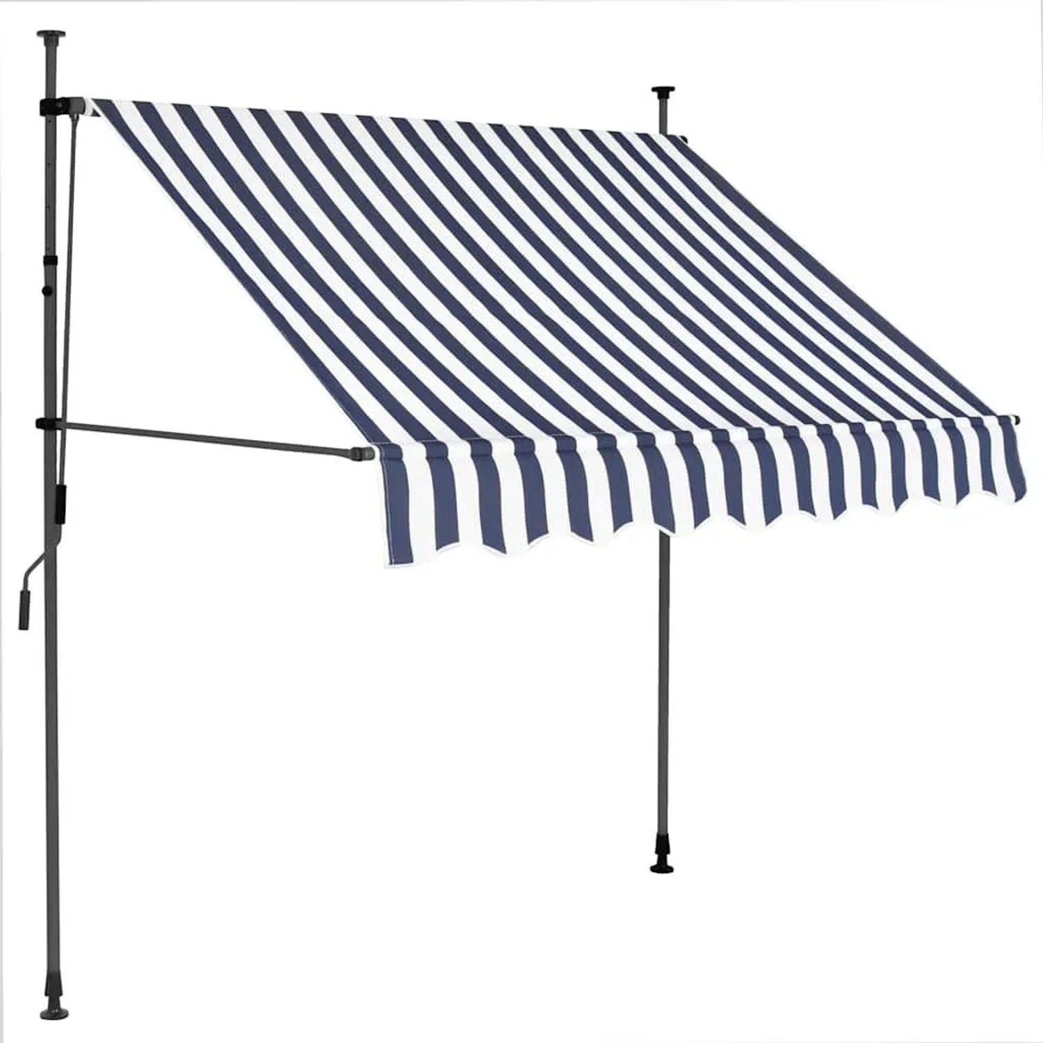 vidaXL Einziehbare Markise Handbetrieben mit LED 100 cm Blau und Weiß 145841_2