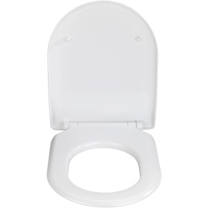 Weißer Wenko WC-Sitz Exclusive für V&B Subway 2.0 Slim mit Absenkautomatik.