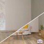 Tapeziertes Wohnzimmer mit Metylan Raufaser Tapetenkleister, vor und nach dem Tapezieren.