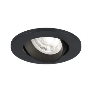 Runder Paulmann LED Einbaustrahler Salerno, schwarz matt, schwenkbar. 3er-Set für flache Decken.