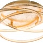 Moderne LED-Deckenleuchte BARNA in Gold: Aluminium-Design mit verschlungenen Ringen für warmes Licht.