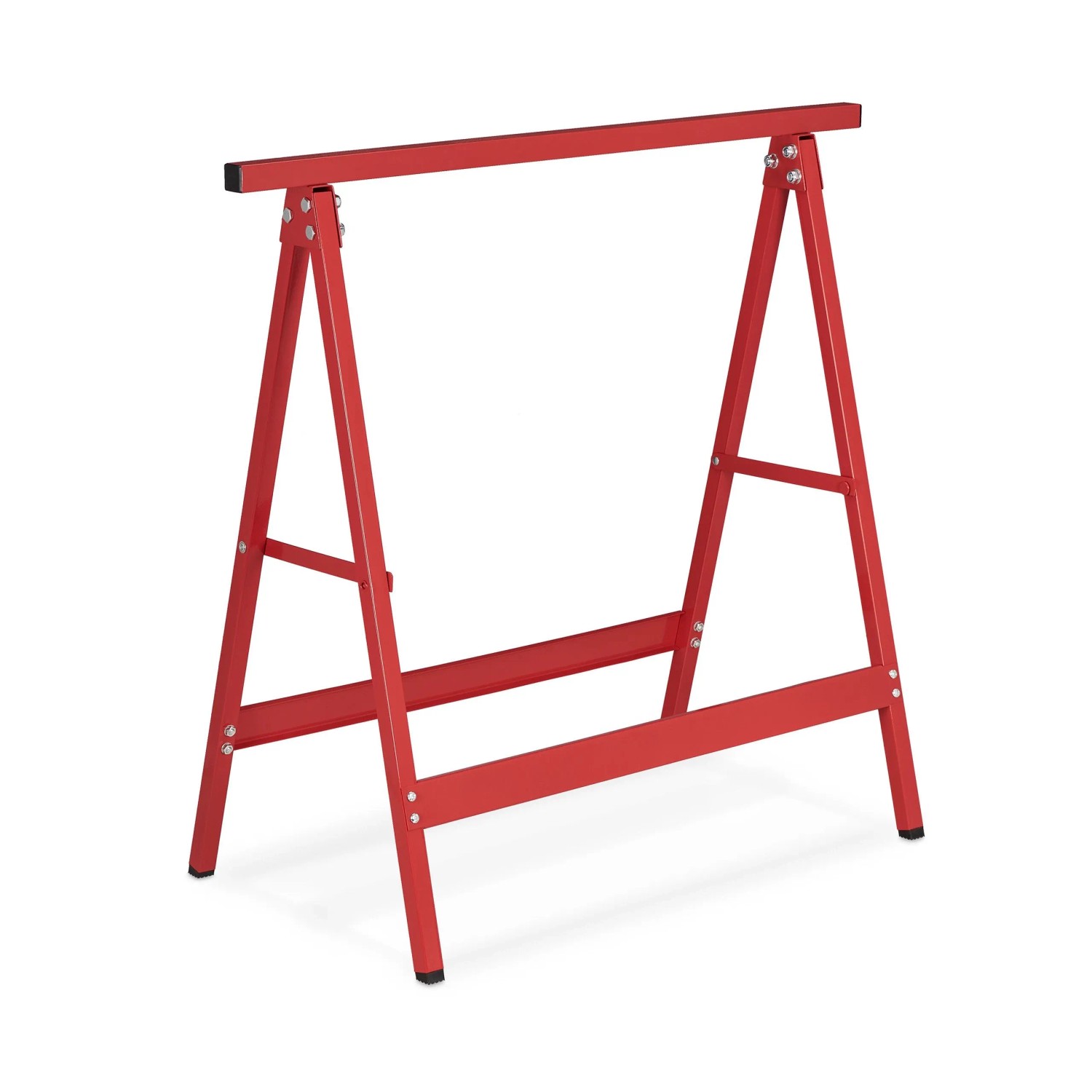 Relaxdays Klappbock 2er Set Stahl Rot Kratzfest 75 cm x 78 cm x 40 cm 2,5 kg