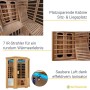 Artsauna Infrarotkabine Aalborg aus Hemlockholz mit Sitzbank, Liege und Infrarotstrahlern.