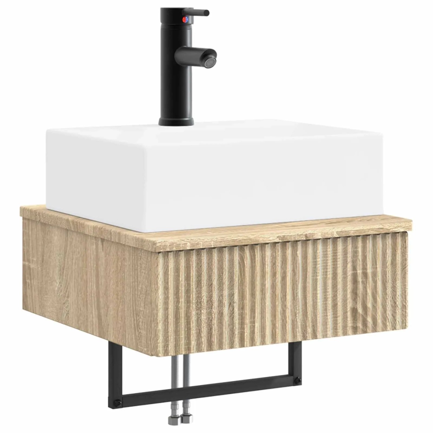 vidaXL Wandmontiertes Waschbecken Sonoma-Eiche 40 x 41 x 39 cm 890200