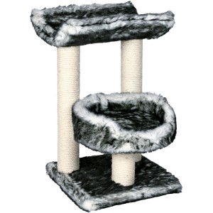 Trixie Kratzbaum Isaba, 62 cm, schwarz-weiß, mit Plüsch und Sisalstämmen.