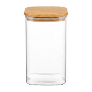 Relaxdays Vorratsgläser 3er Set Borosilikatglas Transparent Luftdicht 17,5 cm x 10 cm x 10 cm 1200 ml
