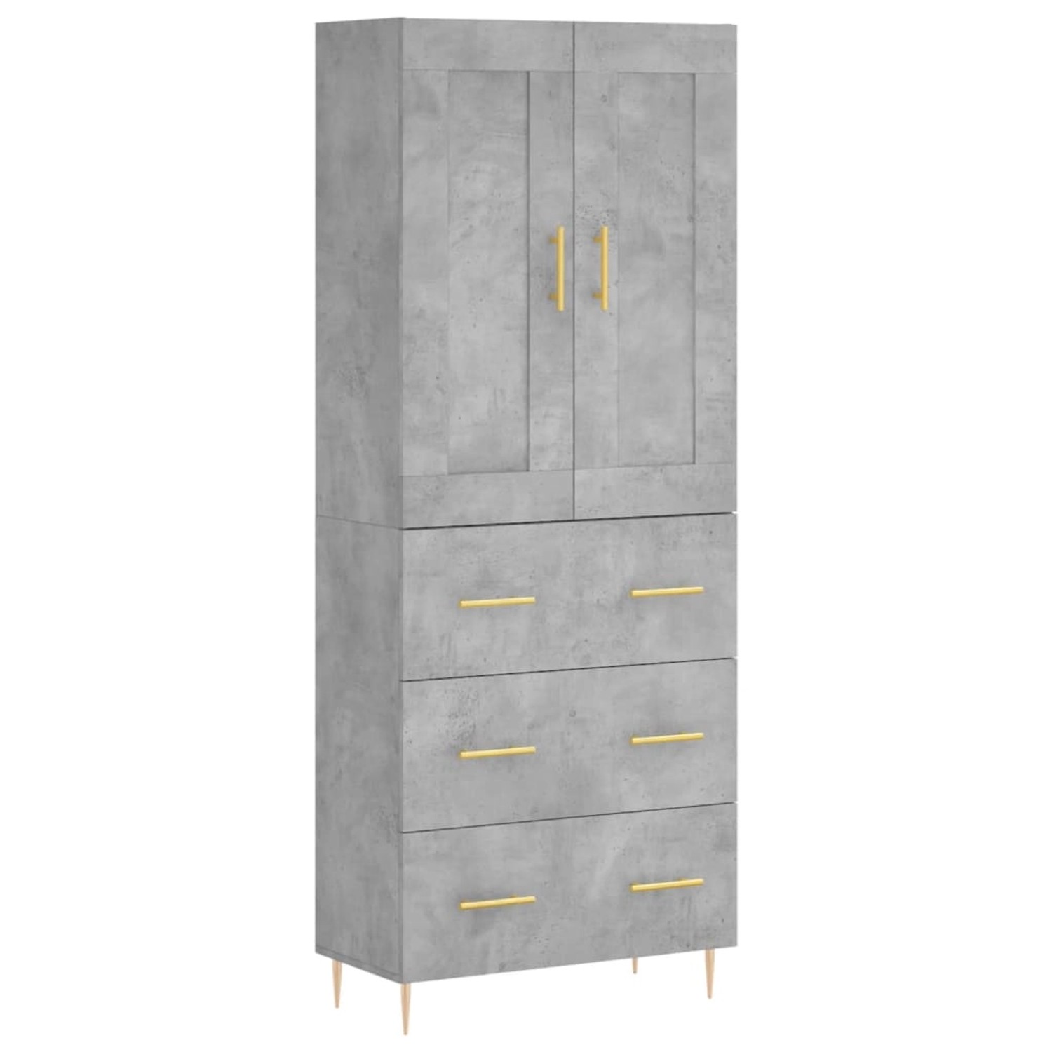 vidaXL Highboard Betongrau 69,5x34x180 cm Holzwerkstoff 3199741