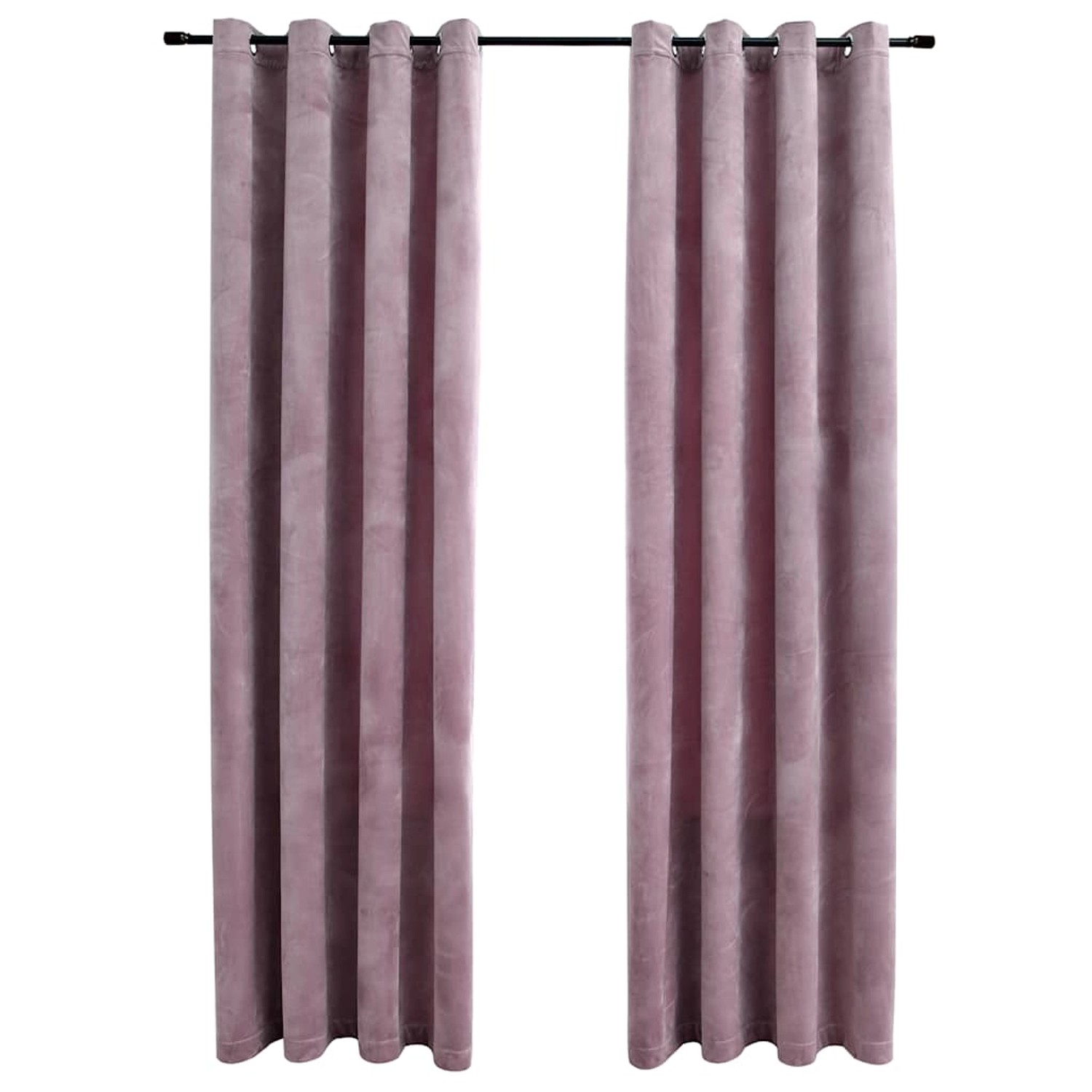 vidaXL Verdunkelungsvorhänge mit Ösen 2 Stk Samt Antik-Rosa 140x225cm 134521