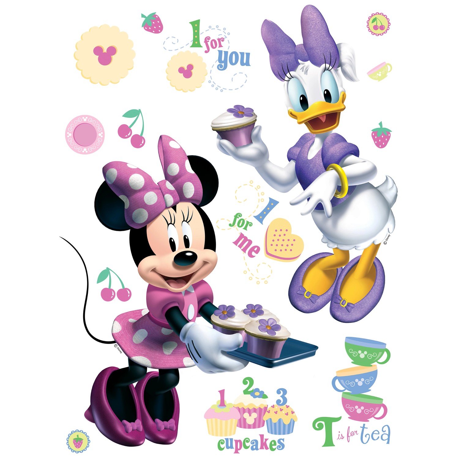 Disney Wandtattoo Minnie Maus & Daisy Duck Rosa und Lila 65 x 85 cm 600184 günstig online kaufen