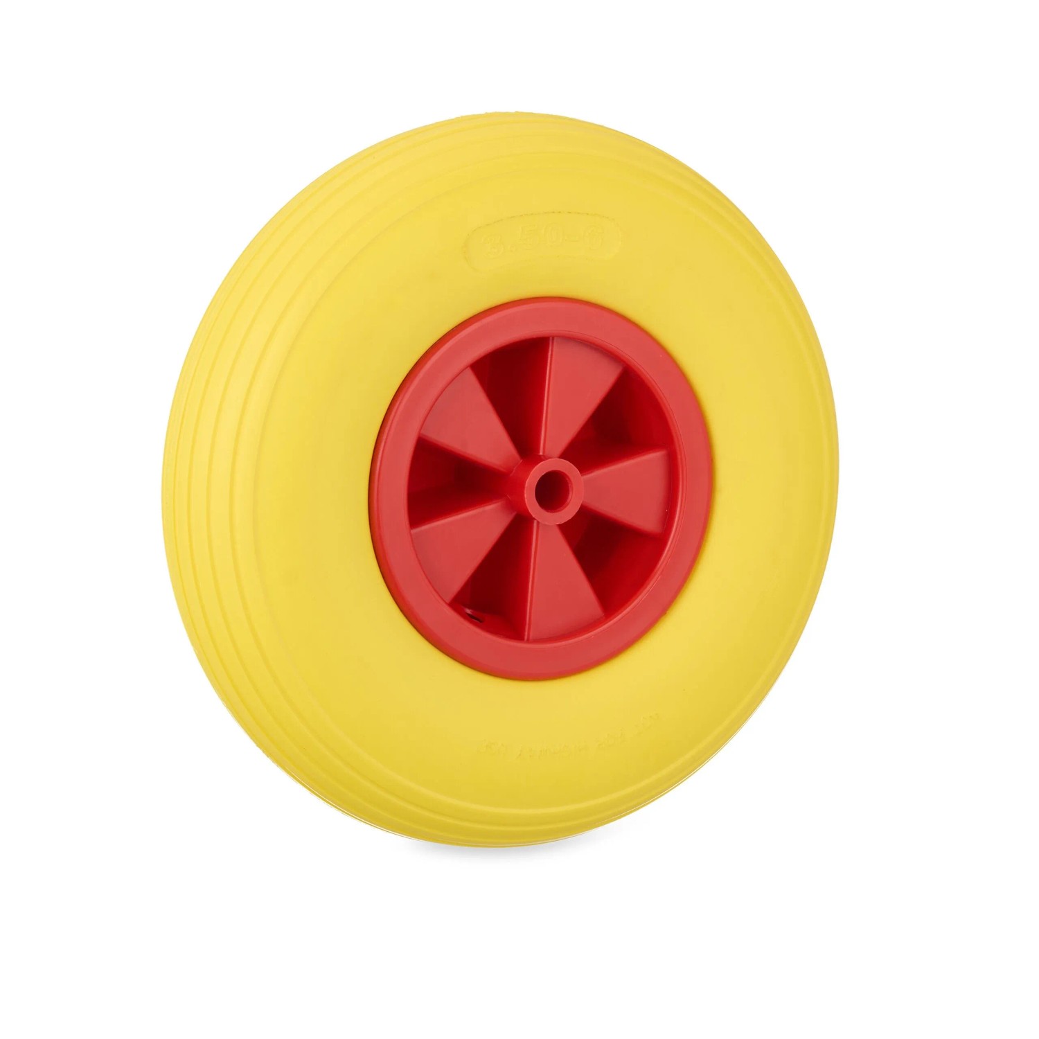 Relaxdays Schubkarrenrad Vollgummi Gelb Rot Pannensicher 33 cm x 9 cm 1,4 kg