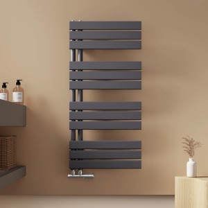 Emke Badheizkörper 100x50cm 555W Anthrazit Handtuchwärmer für Badezimmer Handtuchtrockner