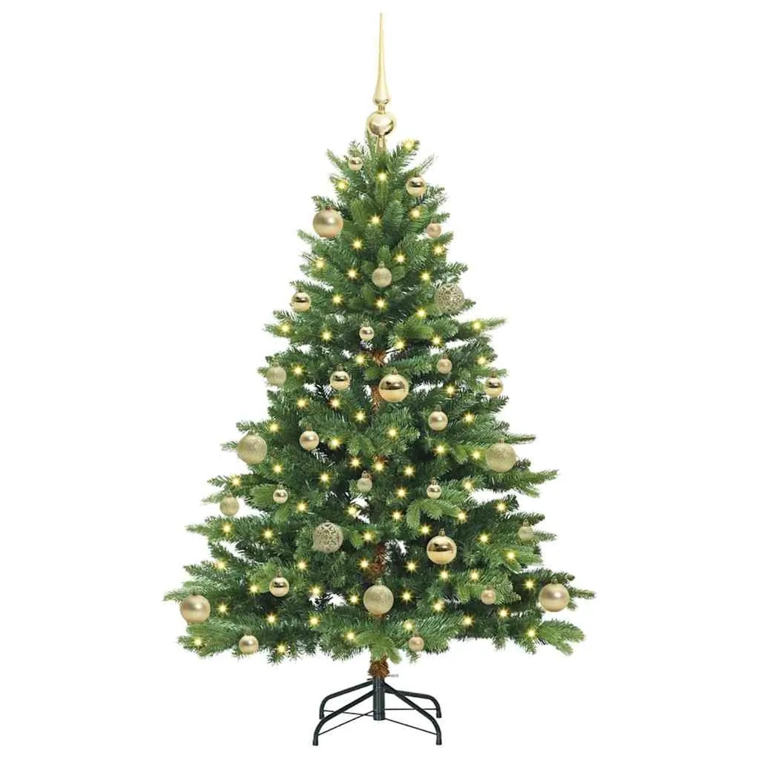 vidaXL Künstlicher Weihnachtsbaum mit 150 LEDs Grün 120 cm PE und PVC 3397527