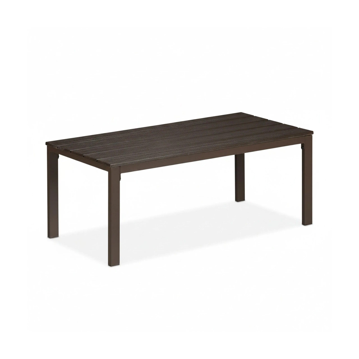 Relaxdays Gartentisch Kunststoff Stahl Braun Rechteckig Wetterfest 39 cm x 98 cm x 48 cm 6,3 kg