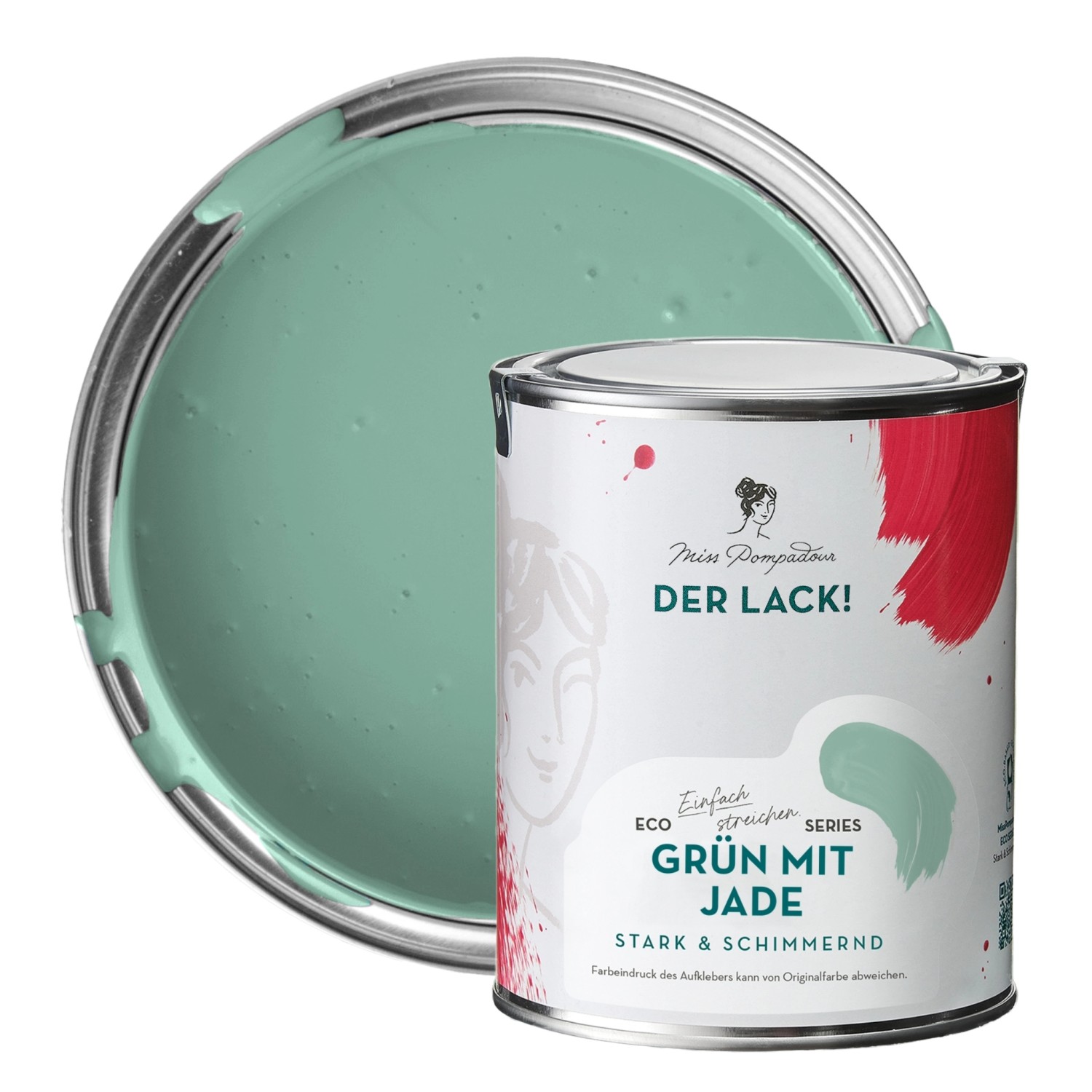 MissPompadour Holzfarbe Grün mit Jade 1L Seidenmatte Möbelfarbe Innen & Außen