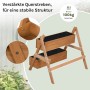 WOLTU Hochbeet mit 2 Blumenkästen aus Holz, braune Blumentreppe.