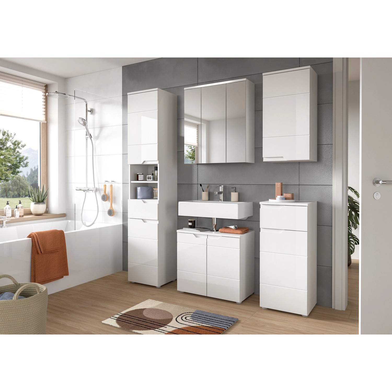 Hochschrank Solero Weiß Hochglanz 193 cm x 38 cm x 34 cm_4