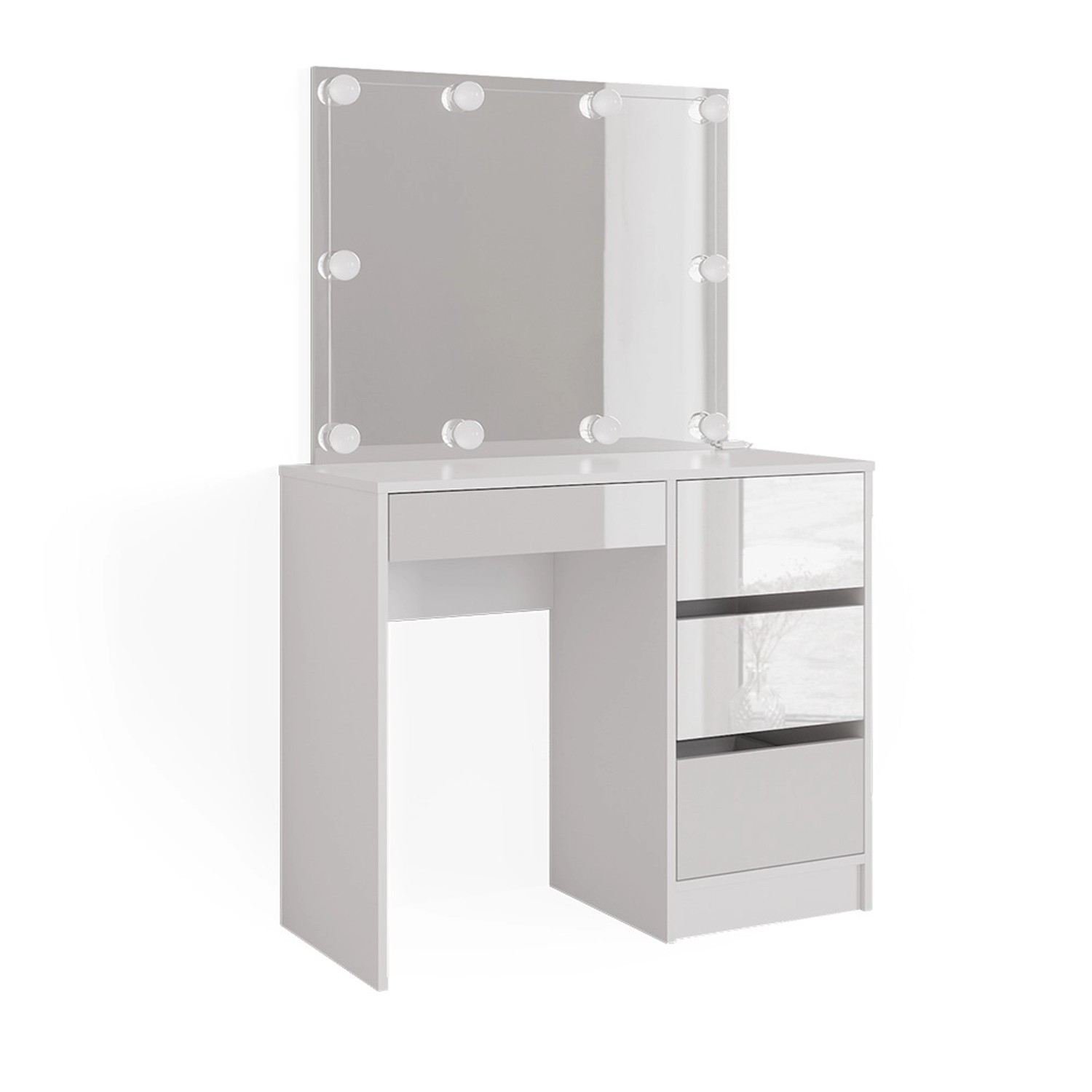 Vicco Schminktisch Sherry Weiß/Weiß 90 cm mit LED Beleuchtung günstig online kaufen