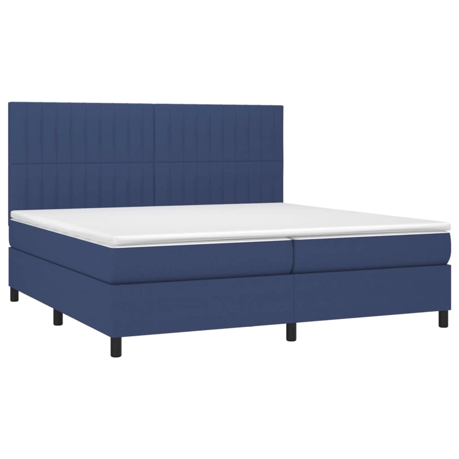 vidaXL Boxspringbett mit Matratze & LED Blau 200x200 cm Stoff 3135067 günstig online kaufen