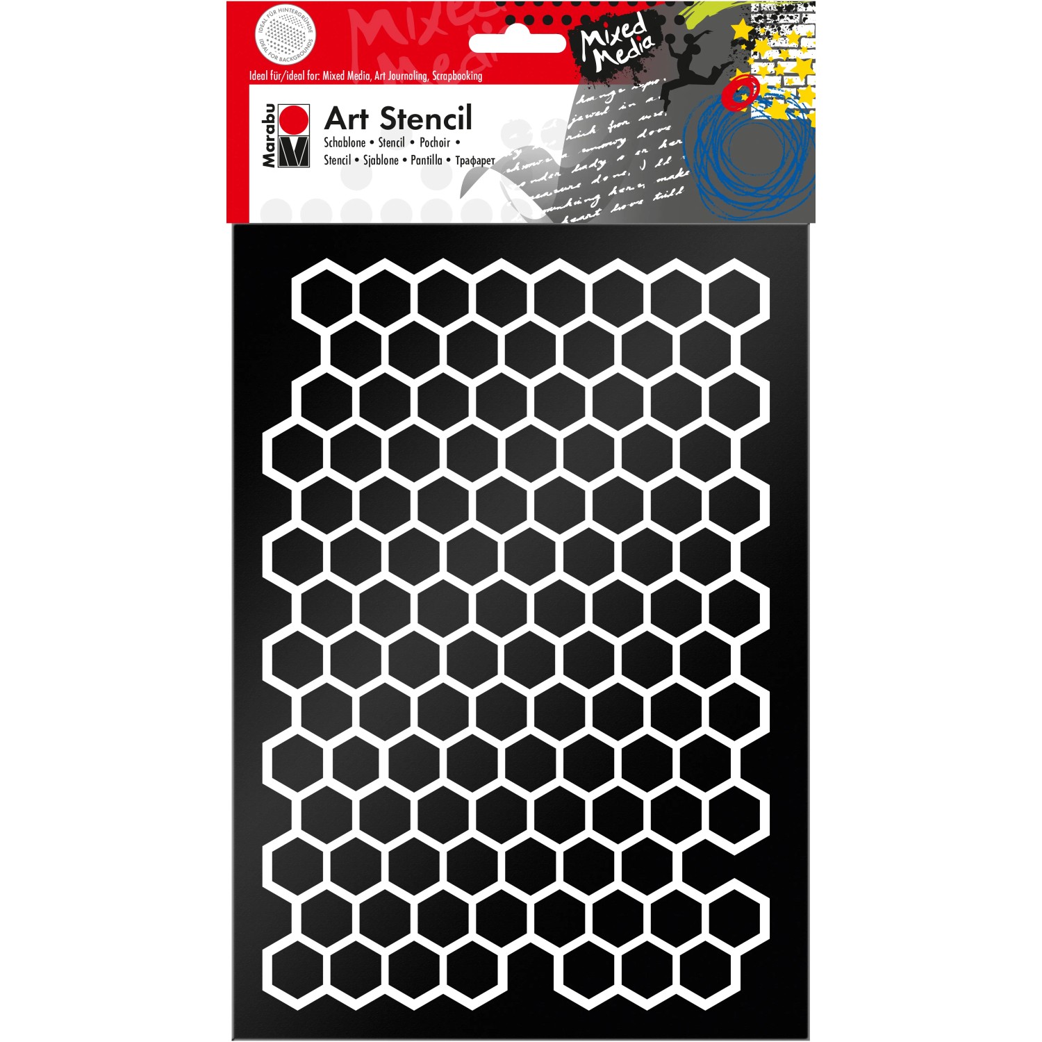 Marabu Art Stencil Schablone Honeycomb DIN A4