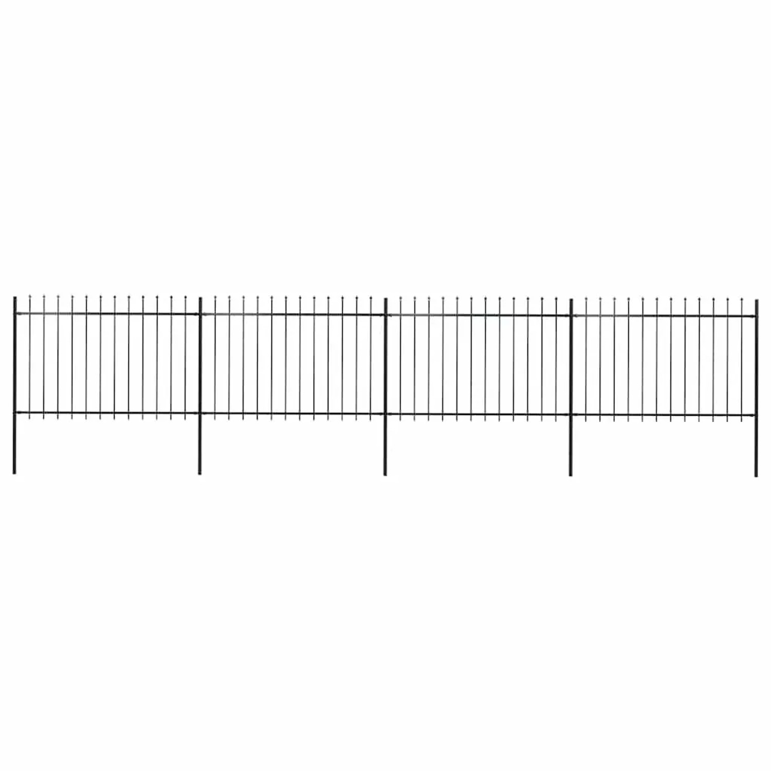 vidaXL Gartenzaun mit Speerspitze Stahl 714,5 x 120 cm Schwarz 277623 günstig online kaufen