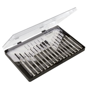 Blanko Feinmechaniker Schraubendreher Set, 16-teilig in Kunststoffbox.