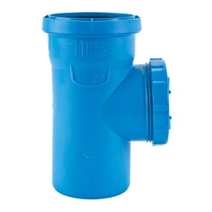 Blaues Marley Reinigungsrohr dBlue DN 110 aus Kunststoff für HT-Systeme.