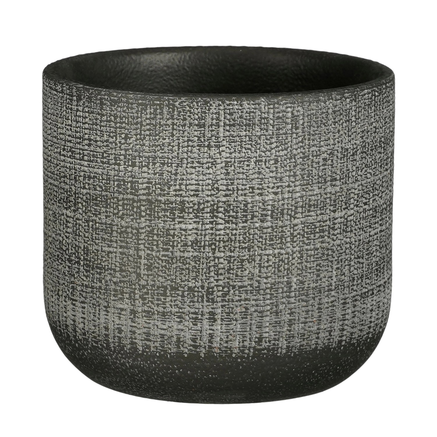 Mica Decorations Übertopf Florian Keramik 16 cm x Ø 18 cm Dunkelgrau