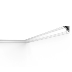 Schöner Wohnen Deckenleiste Elegant 2, HDPS, 40x40mm, weiße Zierleiste für Decke und Wand.