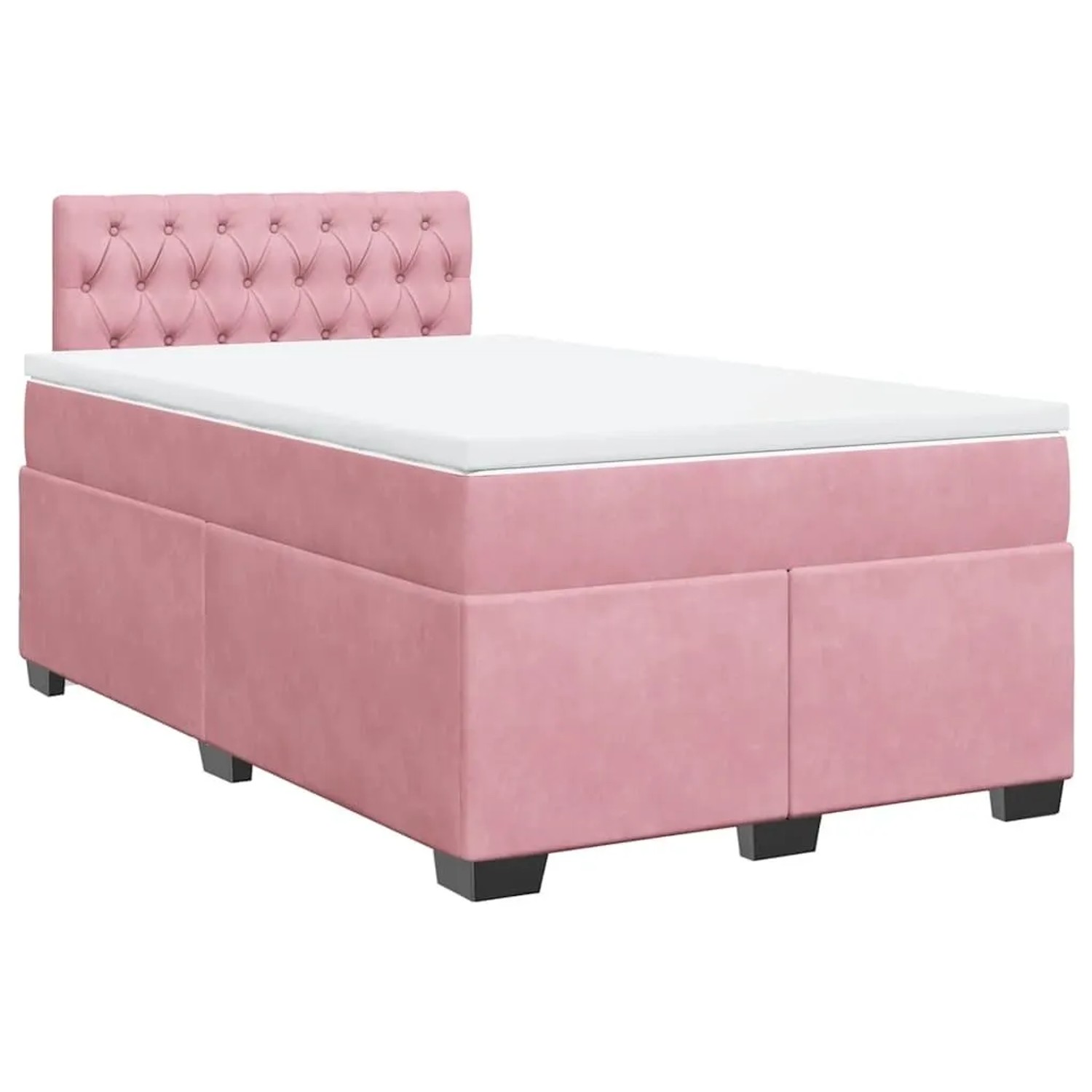vidaXL Boxspringbett mit Matratze Rosa 120x190 cm Samt 3288569 günstig online kaufen