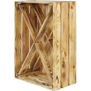 Geflammte XL Holzkiste Cross-Divider FSC® für Aufbewahrung & Weinregal.