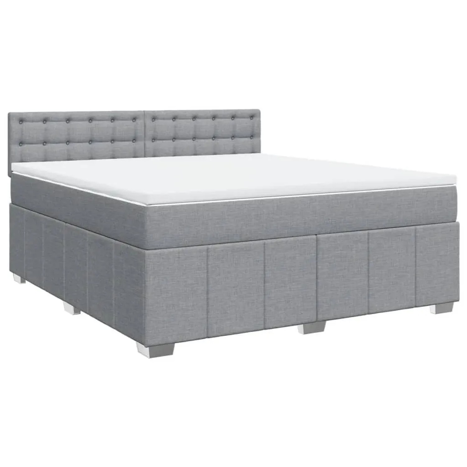 vidaXL Boxspringbett mit Matratze Hellgrau 180x200 cm Stoff 3287161 günstig online kaufen