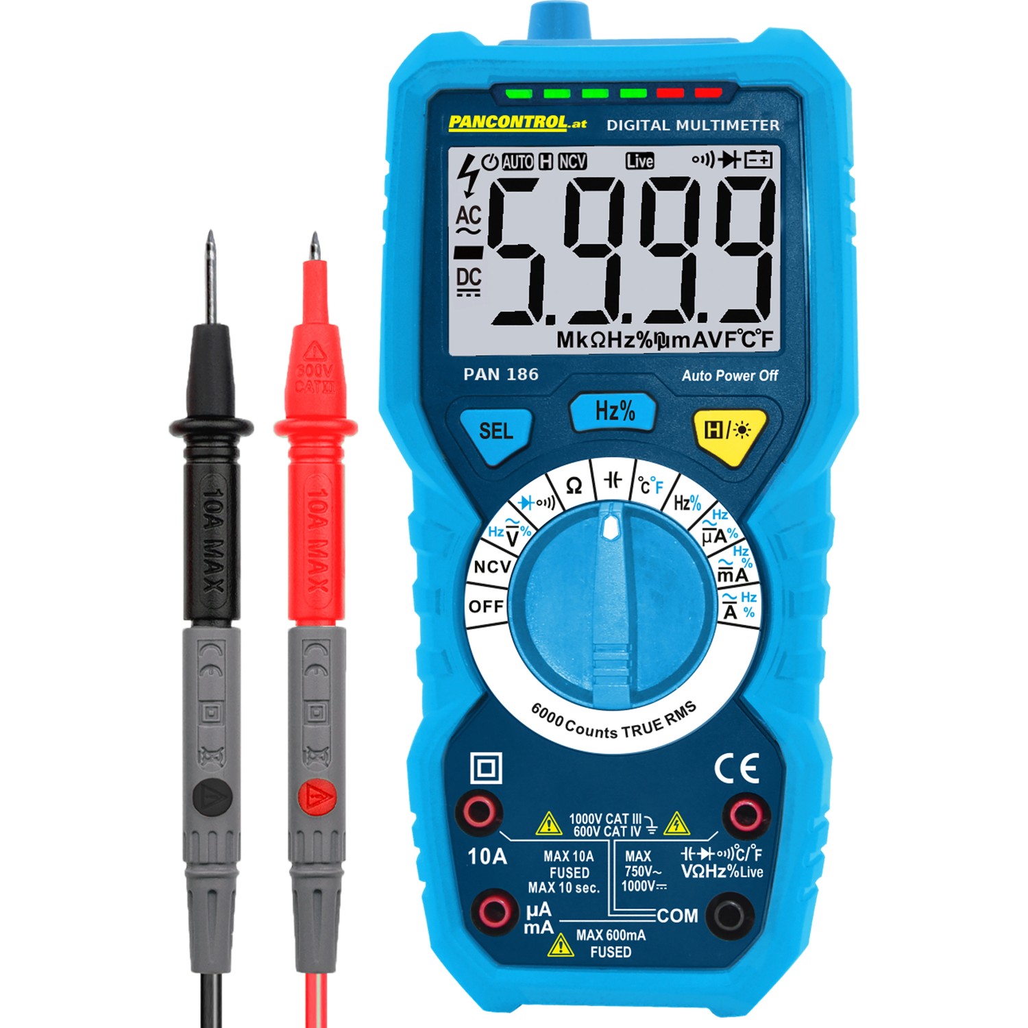 Pancontrol PAN 186 PROFI Digital-Multimeter True RMS 1000 V CAT lll automatisch