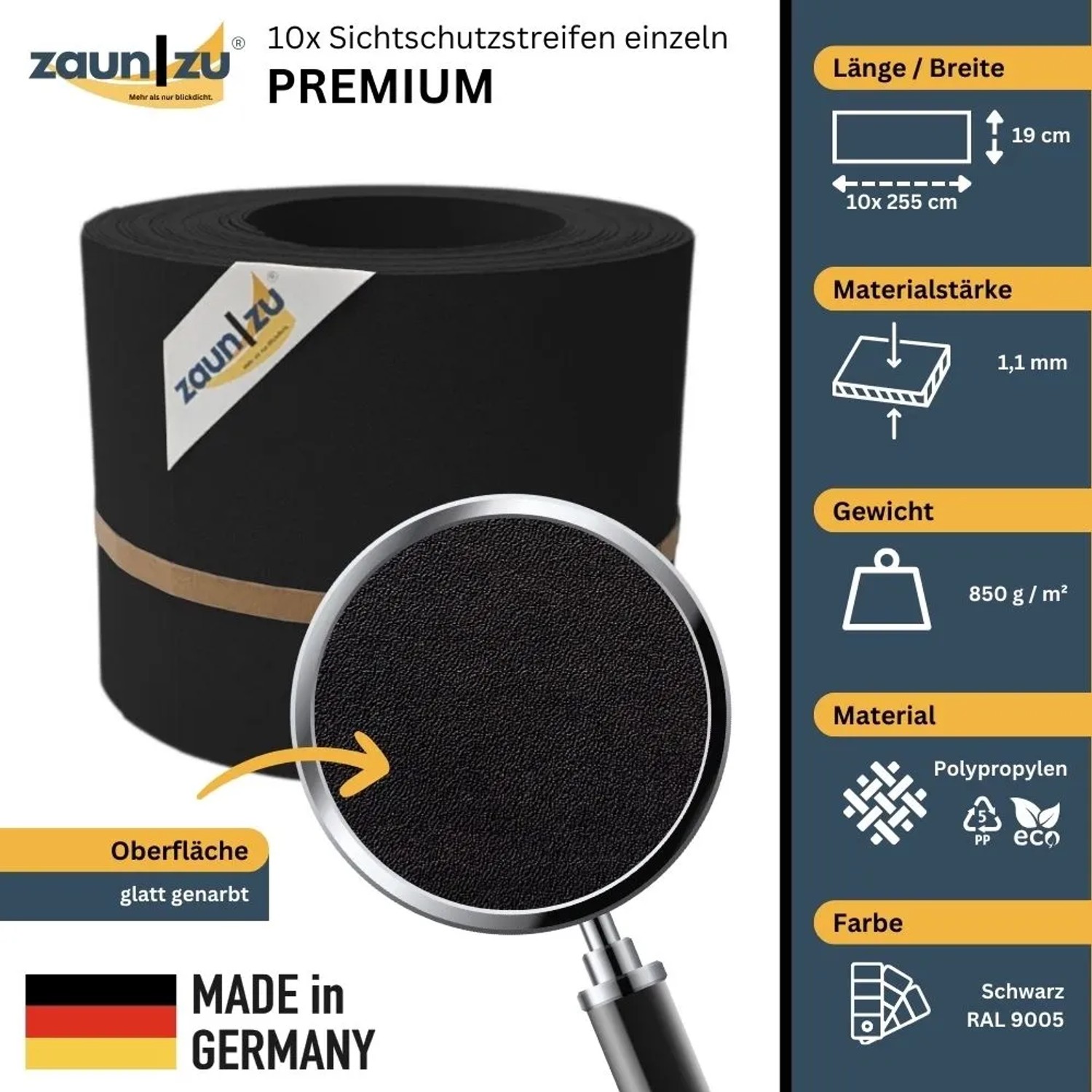 zaunzu Sichtschutz Doppelstabmattenzaun PP Schwarz 10x 2,55 m kaufen bei OBI