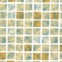 Detailansicht: Mosaik Sand Folie für Weka Holzpool, quadratische Fliesen in Beige- und Blautönen.